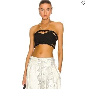 NEW GANNI Cotton Suiting black top size small